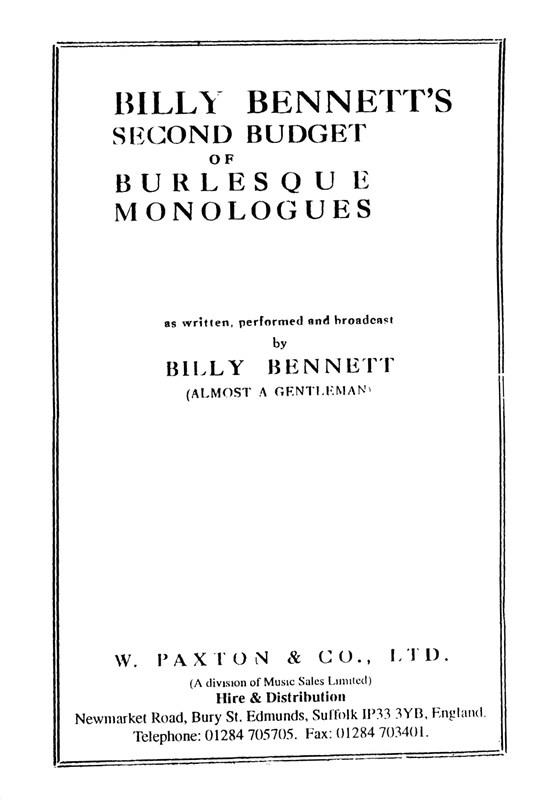 Second Budget Of Burlesque Monologues
